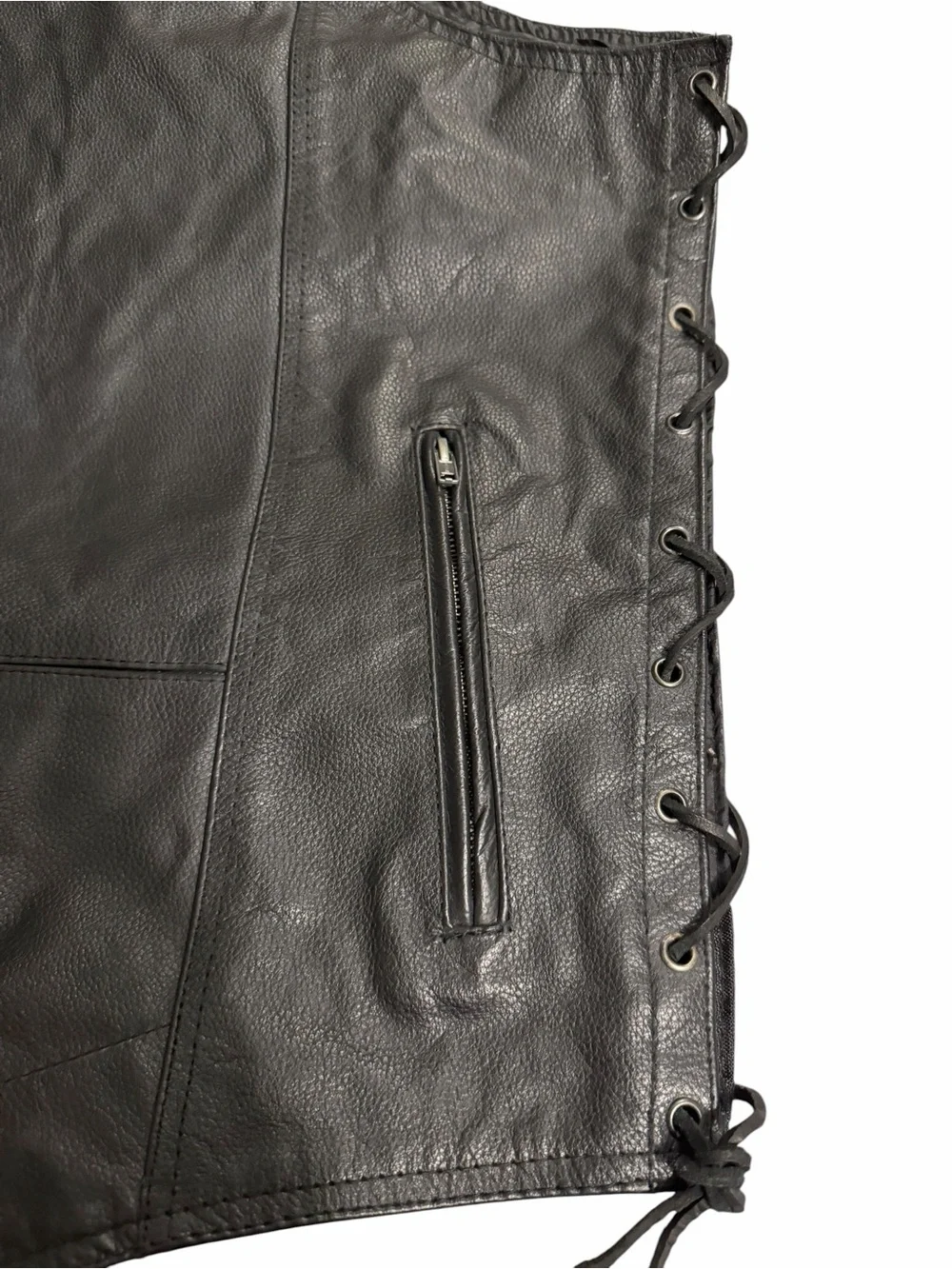 Dream Apparel/Men’s Soft Plain Naked Cowhide Leather Motorcycle Vest/SIZE: 58